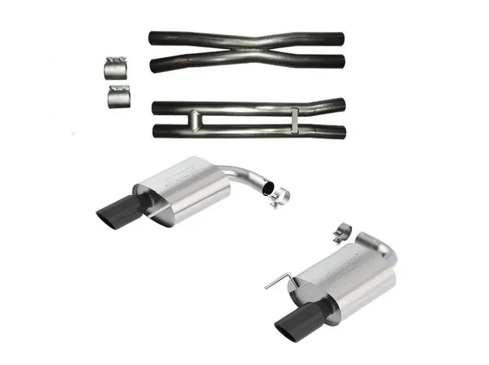 Lethal Performance S550 Mustang GT Exhaust Upgrade Combo (Lethal Resonator Delete with Borla Black Tip Axle Back)