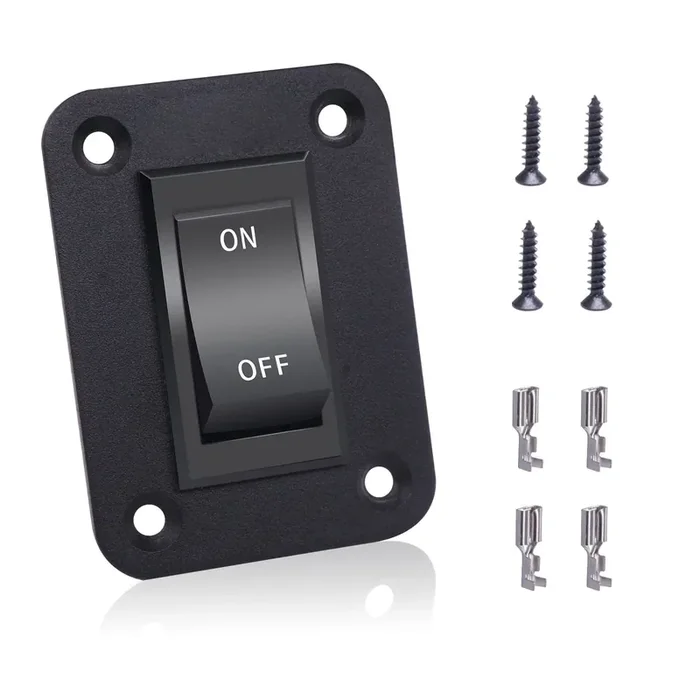 Mankk On-Off Switch 12V 20A 4 Pins Dpst Rocker Switch Panel Rv Light Switch For Rv Trailers Camper Boats Kcd2-7-201-B1-Dz