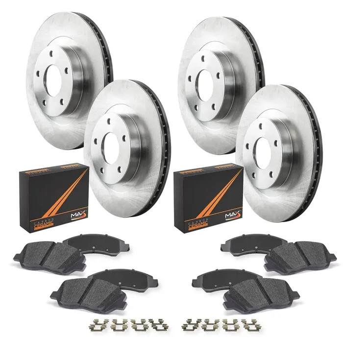 Max Advanced Brakes Front & Rear Brake Kit For 2004 2005 2006 2007 2008 2009 2010 2011 2012 2013 Mazda 3 Sport 2.0L Replacement Premium Oe Disc Brake Rotors And Ceramic Brake Pads