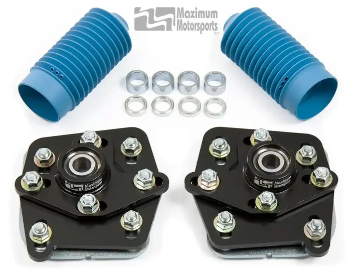 Maximum Motorsports 03-04 Cobra 4-bolt Caster/Camber Plates-Black Powdercoat – MMCC0304