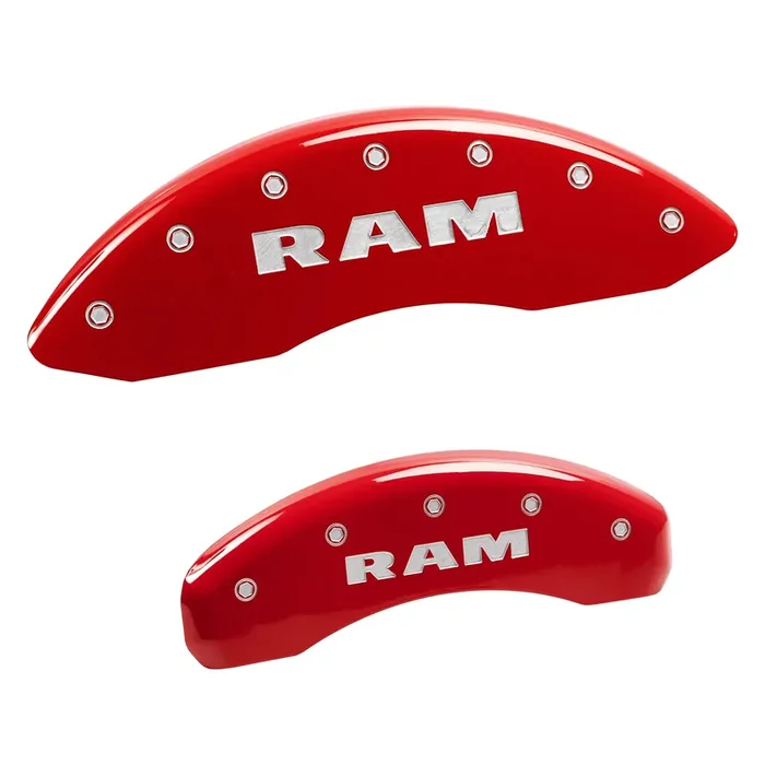 Mgp Caliper Covers – Brake Caliper Covers 2011-2018 Ram 1500 2013-2023 Ram 1500 Eco Diesel 2019-2021 Ram 1500 Classic 2022-2023 Ram 1500 Classic (55001S) Front And Rear Set – Ram Logo – Red