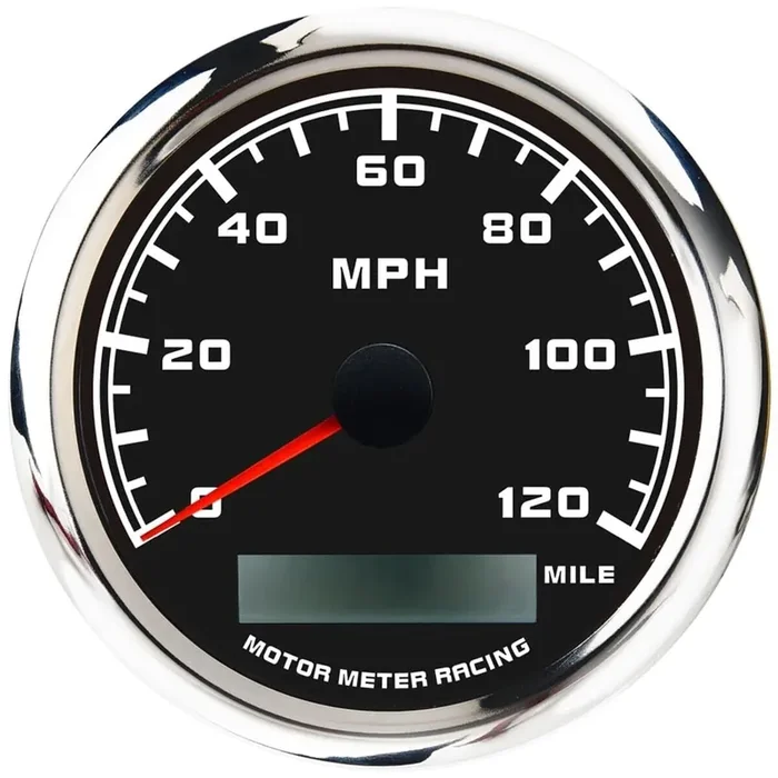 Motor Meter Racing W Pro Series 85Mm 3-3/8‘‘ Gps Speedometer Digital Odometer 120 Mph Black Dial White Led Waterproof For Car Tr