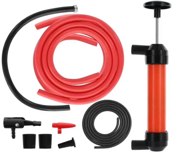 Multi-Purpose Siphon Transfer Pump Kit, With Dipstick Tube Fluid Fuel Extractor Suction Tool For Oil, Gasoline, Water, Liquids