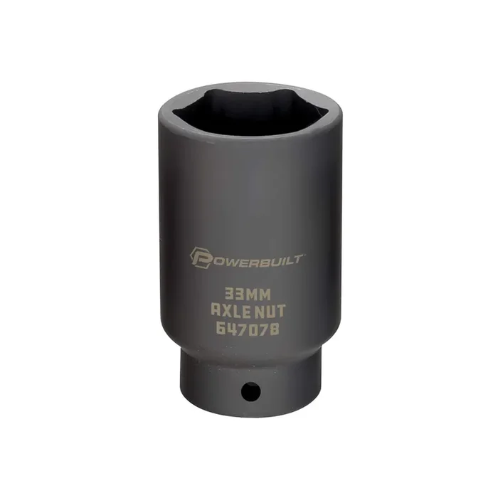 Powerbuilt 1/2‘‘ Drive 33Mm Axle Nut Socket – 647078 , Black