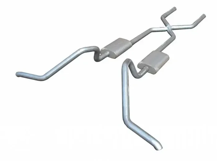 Pypes Crossmember Back w/X-Pipe Exhaust System 65-70 B-Body Split Side Dual Exit 2.5 in Intermediate And Tail Pipe Hardware Incl Muffler And Tip Not Incl Pypes Exhaust – SGB10