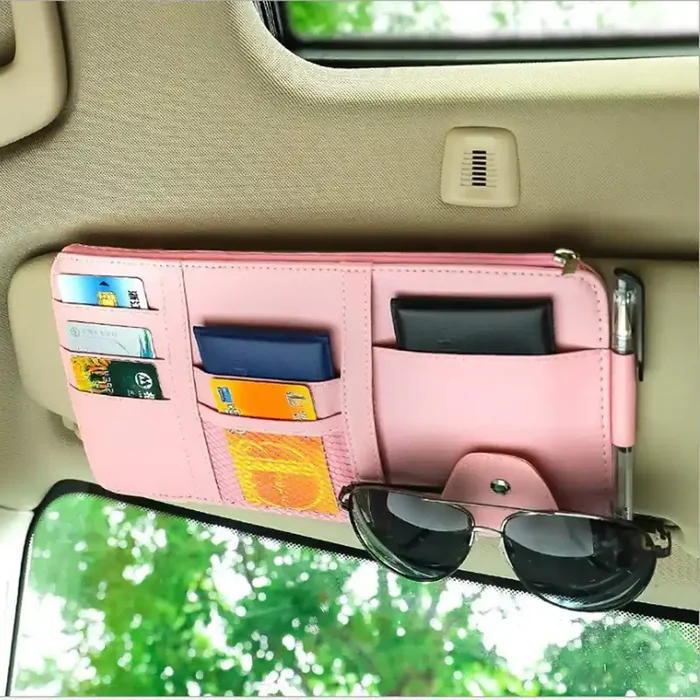 Sembem Car Sun Visor Organizer, Registration And Document Holder, Personal Belonging Storage Pouch Auto Interior Accessories Poc