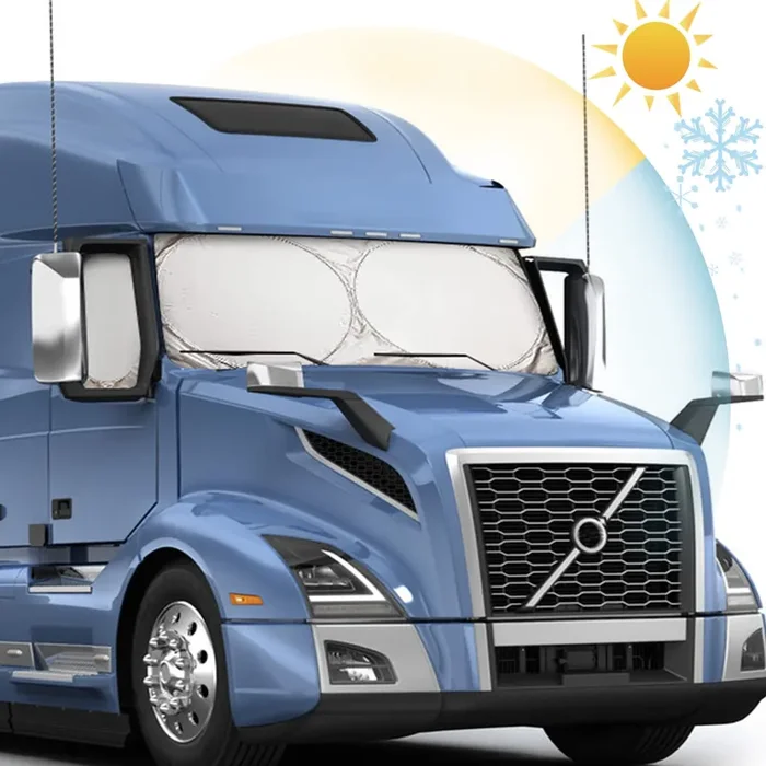 Semi-Truck Sun Shade For Windshield And Side Window 300T Sunshade Maximum Coverage Block Sun Heat Rays Keep Warm In Winter