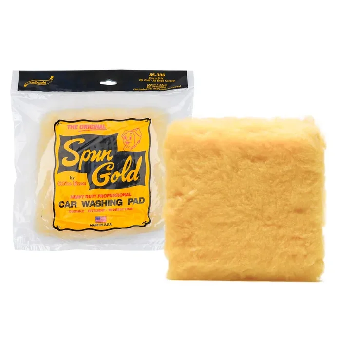 Sm Arnold Spun Gold Professional Grade 9‘‘ X 9‘‘ Car Wash Pad Durable, Efficient, Scratch-Proof For Ultimate Vehicle Cleaning
