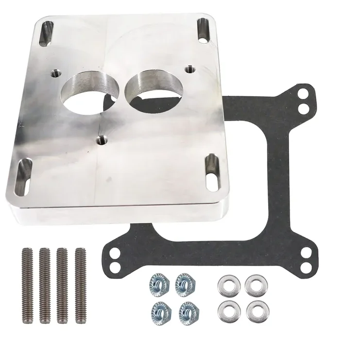 Tektall Intake Manifold Adapter Replace For Tbi 5.7 350 Adapts A Small Block 1.75‘ Bore Throttle Body Injection 1‘ Thick Fits Pattern 4-Barrel Manifold Alloy Durable