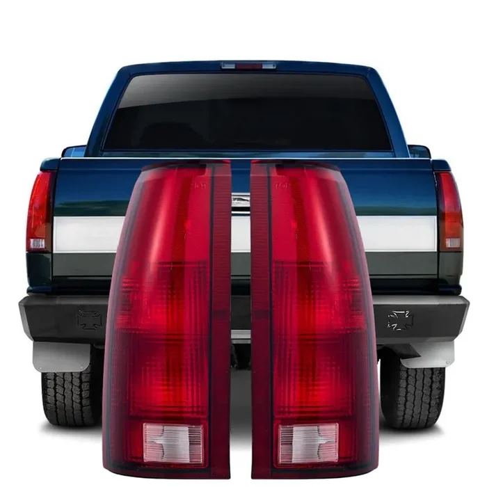 Tulalux Tail Lights Lamps For 1988-1998 Chevy/Gmc C/K 1500 2500 3500 Silverado Yukon Suburban Tahoe 1999-2000 Cadillac Escalade 1992-1994 Chevrolet Blazer (Red Without Circuit Board)
