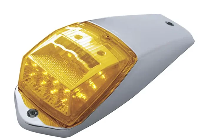 United Pacific 17 Led Reflector Square Cab Light Kit – Amber Led/Amber Lens,Chrome,39529