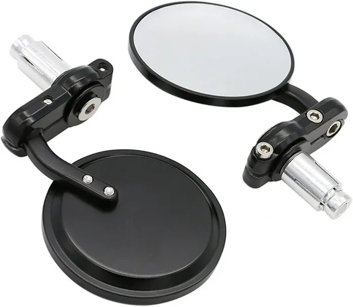 Universal Black 3‘ Round 7/8‘ Motorcycle Mirrors For Handlebars Handle Bar End Rearview Convex Mirrors Inceased Vision Side For For Harley Davidson Honda Indian Kawasaki Suzuki Triumph And Yamaha