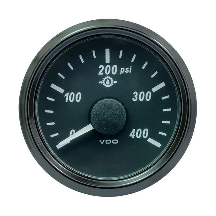 Vdo Singleviu 52Mm (2-1/16‘‘) Oil Pressure Gauge – 400 Psi – 0-180 Ohm