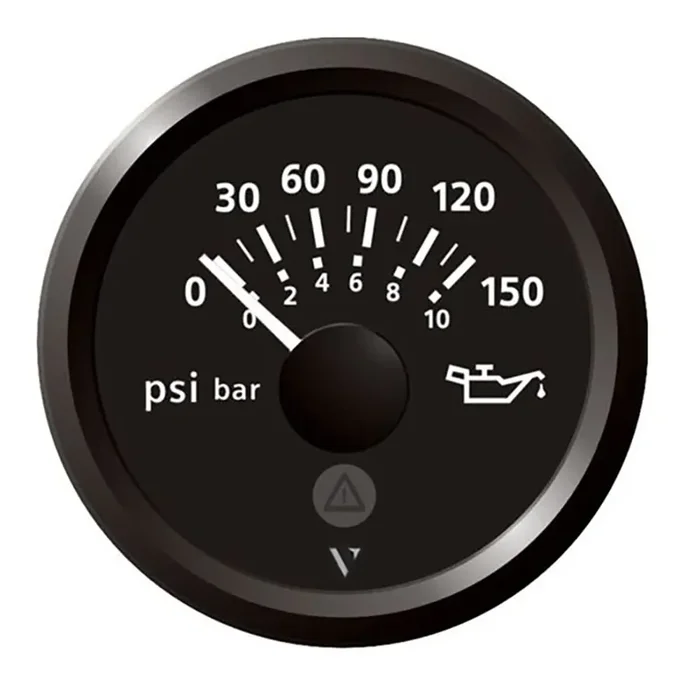 Veratron 52Mm (2-1/16‘‘) Viewline Engine Oil Pressure 150 Psi – Black Dial & Bezel