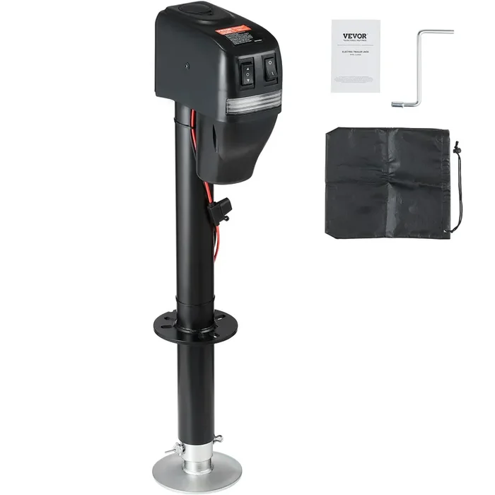 Vevor Electric Trailer Jack, Power Tongue Jack Weight Capacity 4000 Lbs, 9.84‘-33.85‘ Electric Tongue Jack With Waterproof Cover For Lifting Rv Trailer, Horse Trailer, Utility Trailer, Yacht Trailer