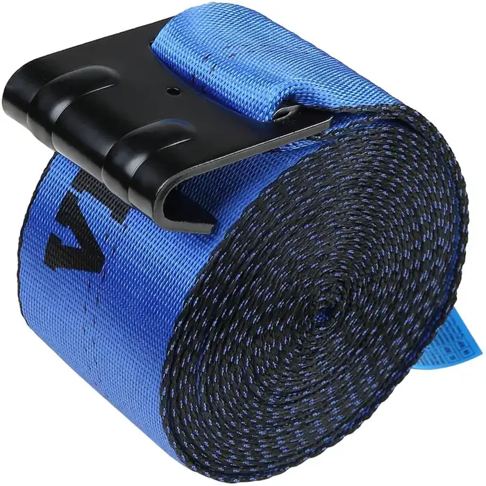 Vevor Winch Straps, 4‘‘ X 30‘, 6000 Lbs Load Capacity, 18000 Lbs Breaking Strength, Truck Straps With Flat Hook, Flatbed Tie Dow