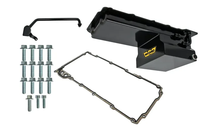 Weiand 5028WND OIL PAN KIT 7QT BLACK FINISH GM LS ENGIN
