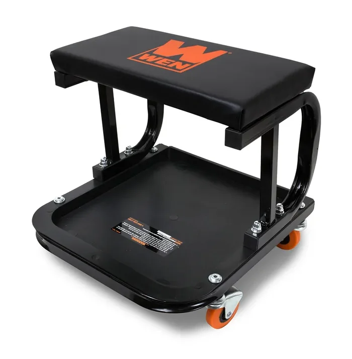 Wen 73011T 250 Lb. Capacity Rolling Mechanic Seat With Onboard Storage