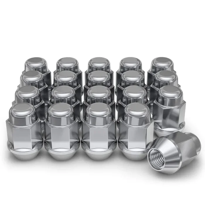 White Knight Wheel Lug Nuts – 1704S-20Am, 20 Pack, 1/2‘‘-20 Lug Nuts Bulge Acorn Chrome Lug Nuts, Stylish Chrome Finish, Easy To