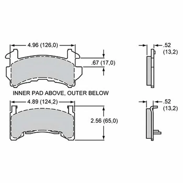 Wilwood Brakes PAD,D154C,GM-METRIC,POLYMATRIX,AXLE SET 15C-4420K