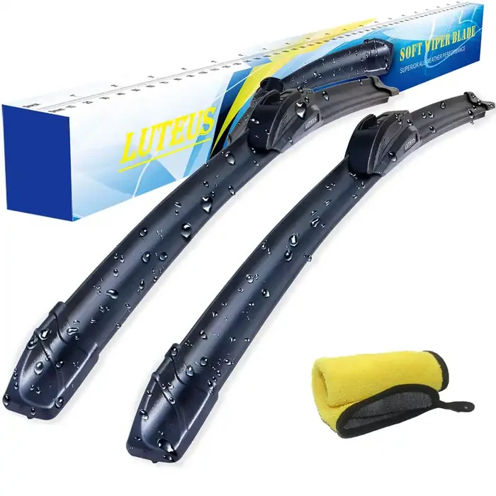 Windshield Wipers, 22‘ + 22‘‘ Wiper Blades, Oem Quality, Luteus Premium All- Seasons For Replacement Windshield Wiper Blades (Set Of 2), With Extra 1Pc Premium Microfiber Towels
