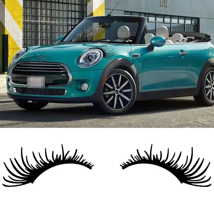 Xotic Tech 18‘ X 8‘ Car Eyelashes For Car Headlight Fog Lights Decal Sticker Badge Funny Cute Auto Body Stickers Universal 2 Pieces