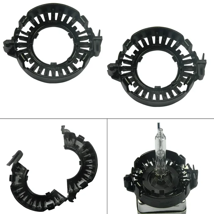 Xotic Tech 2Pcs Plastic D1S D3S Xenon Light Bulbs Holders Clip Rings Retainers Compatible With Audi Or Bmw Or Mercedes Or Cadillac Or Lincoln Or Jaguar Or Range Rover Or Buick, Etc