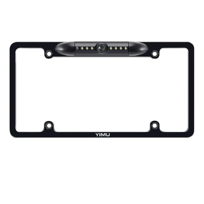 Yimu License Plate Frame Backup Camera Hd Rear View Reverse Camera With 7 Led Night Vision 150 Degree Viewing Angle, Waterproof,
