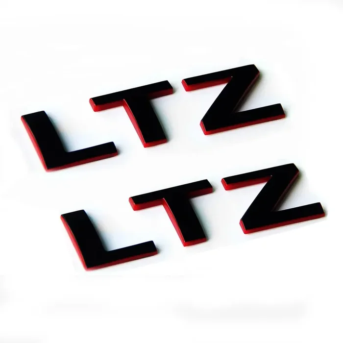 Yoaoo 2Pack Oem Black Ltz Letter Nameplate Emblem Badges Compatible With Silverado 1500 2500Hd 3500Hd Series Red Line