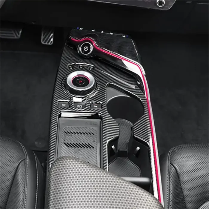 Youtoocar Carbon Fiber Pattern Car Gear Shift Panel Cover Interior Trim Compatible With Kia Ev6 Accessories