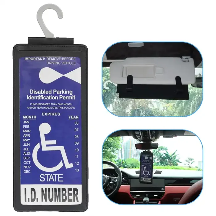 Yuoyar Portable Handicap Placard Holder For Auto – Ultra Transparent Handicapped Placard Holder Protector Hanger Sleeve – Placar
